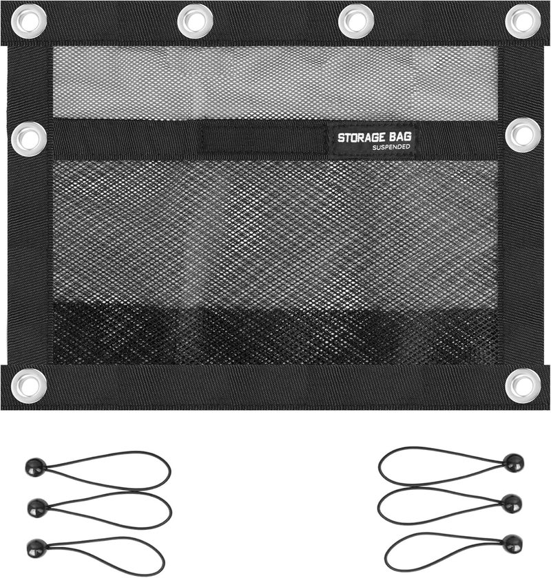 SUNOOM Upgrade Boat Storage Bag,Mesh Suspended Storage Organizer, Cargo Net Pocket Organizer Pouch Bag,Boat,Truck SUV Travel Long Road Trip Camping Interior Accessories with 6 pcs Elastic Ring (16 INCH) - Image 1